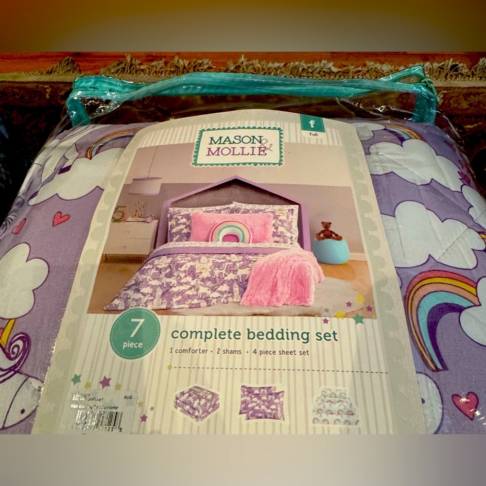 ❤️ KIDS 7 piece FULL size complete bedding set. Brand New with tags